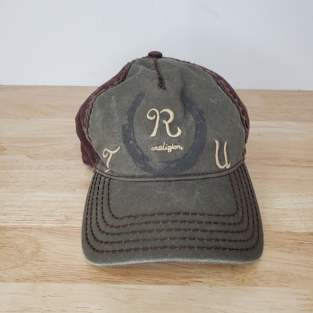 True Religion Hat Cap Distressed Adult Adjustable Strap Y2K